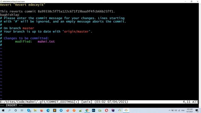 git dersleri - git revert - git dərsləri смотреть онлайн