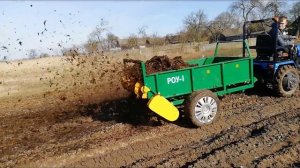 испытания навозаразбрасывателя для минитрактора амжк-8