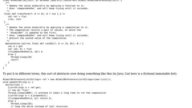Code Review: Subclass Of AtomicReference With Atomic Function Application