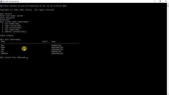 Create oracle table and inserting values || oracle tutorial for beginners смотреть онлайн
