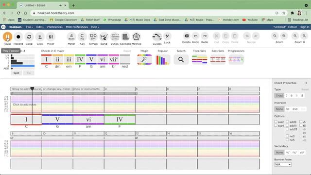 Chord Progressions In HookPad (hooktheory.com)