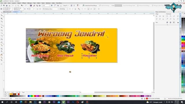 FERDY SAMBO MAKAN DISINI..❗❗❗ DESAIN SPANDUK WAROENG JENDRAL VIRAL  CORELDRAW X7