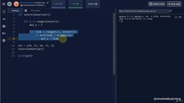 Selection Sort Implementation | Data Structures and Algorithms Python | The Complete Bootcamp смотреть онлайн
