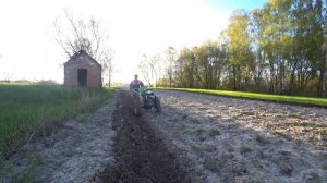 Первая моя пахота на поле. Конный плуг на тяжёлом дизельном мотоблоке TATA. 8 лс.