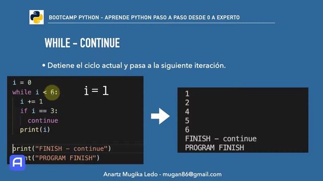 Bootcamp Python 3 - Bucles - While - Sentencias "break", "continue" y "else" смотреть онлайн