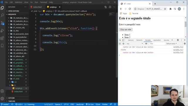 Curso JavaScript #49 - Eventos click e dblclick do DOM смотреть онлайн
