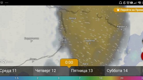 Прогноз погоды 10-15 сентября 2024 от windy.com