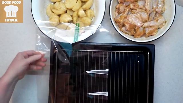 Куриные крылышки и картошка в рукаве/Chicken wings and potatoes in the hole смотреть онлайн