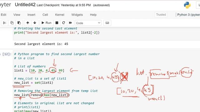 Solved Exercises on List-Python program to find second largest number in a list||Learn with Lakinen смотреть онлайн
