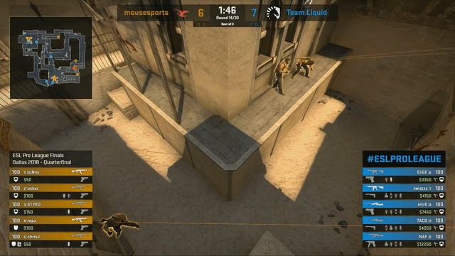 CS:GO - Team Liquid vs. mousesports [Mirage] Mapa 1 - Cuartos de final - ESL Pro League Dallas 2018 смотреть онлайн