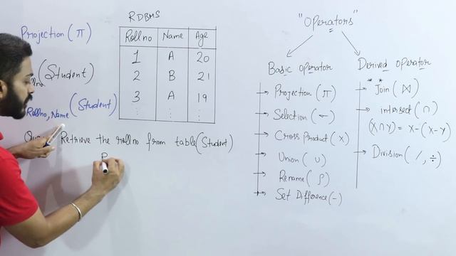 Lec-45: Projection in Relational Algebra | Database Management System смотреть онлайн