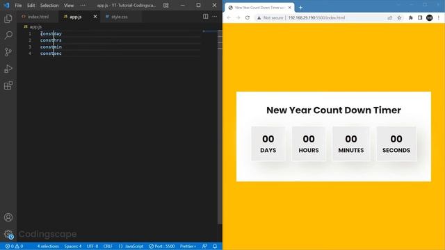 Simple Countdown Timer Tutorial using JS ? | New Year Countdown Timer with Javascript - Codingscape смотреть онлайн