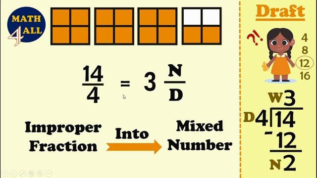 How to Convert Improper Fraction into Mixed Number? | Math For All смотреть онлайн