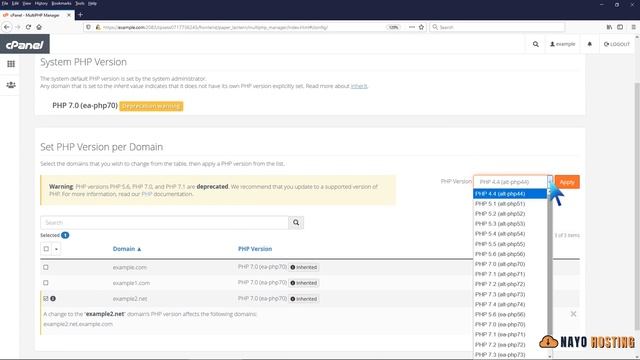How to Set the PHP Version per Domain using cPanel with Nayo Hosting смотреть онлайн