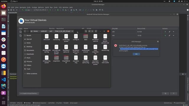 AVD is already running.If that is not the case, delete the files at /avd/.avd/*.lockand try again. смотреть онлайн