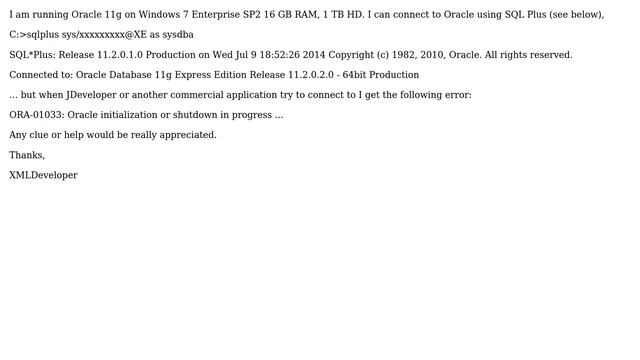 Oracle 11g not allowing to connect to. Error ORA-01122: database file 1 failed verification check смотреть онлайн