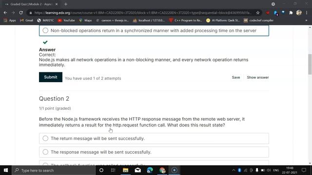 ##Developing Cloud Applications with Node.js and React #Module 2 Graded Quiz смотреть онлайн