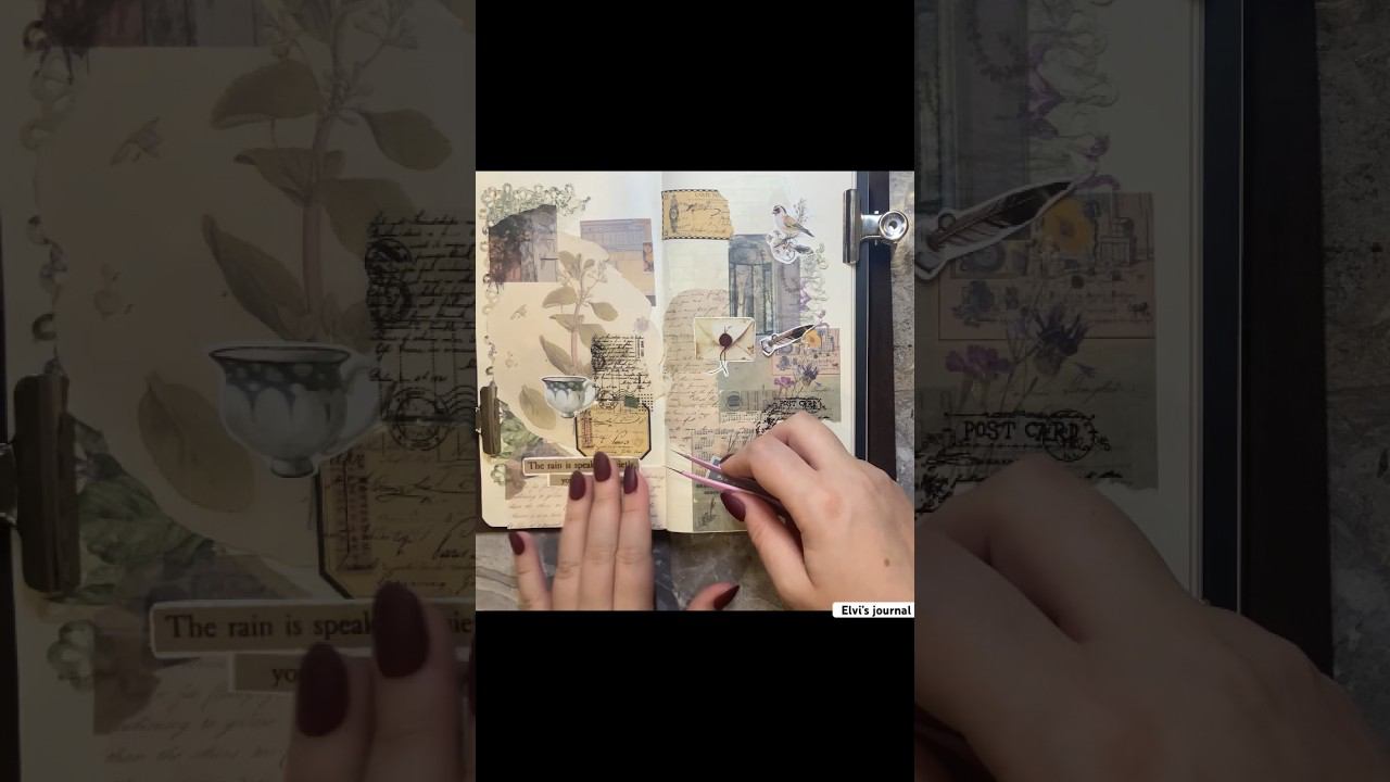 More Vintage | ASMR Journaling Full 4K Version Is On My Channel #shorts #asmr #scrapbooking