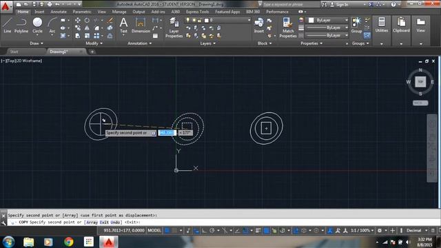 AutoCad 2016-Tutorials-Copy, Move and Rotate Commands-Day 9 смотреть онлайн