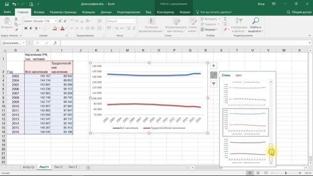 Онлайн курс Excel: 7-2 Форматирование диаграмм с помощью специальных иконок смотреть онлайн