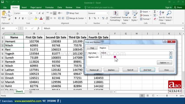 How To Use Find, Replace, Find Next & Replace in All Excel In Hindi Lesson-4 смотреть онлайн