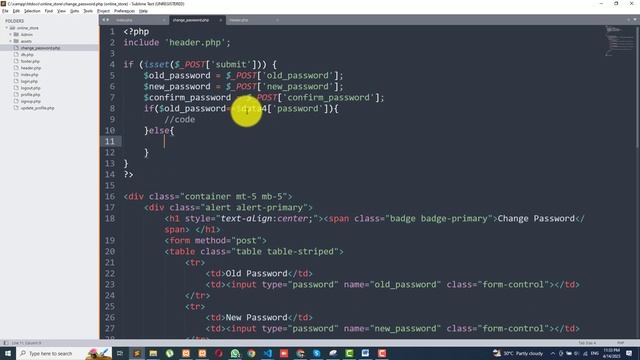 Change Password | PHP Online Store Project смотреть онлайн