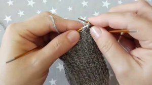 Узор из лицевых и изнаночных петель для кругового вязания. Всего 2 петли, и 2 ряда. Объемный узор.