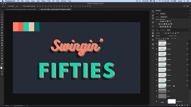Create an Amazing 3D Retro Text Effect in Photoshop CC смотреть онлайн