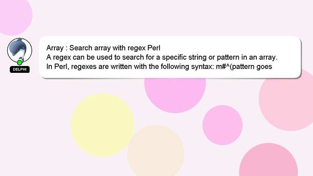 Array : Search array with regex Perl смотреть онлайн