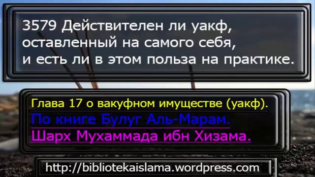 3579 Действителен ли уакф, оставленный на самого себя, и есть ли в этом польза на практике смотреть онлайн