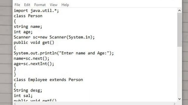 Single Inheritance With Their Program
