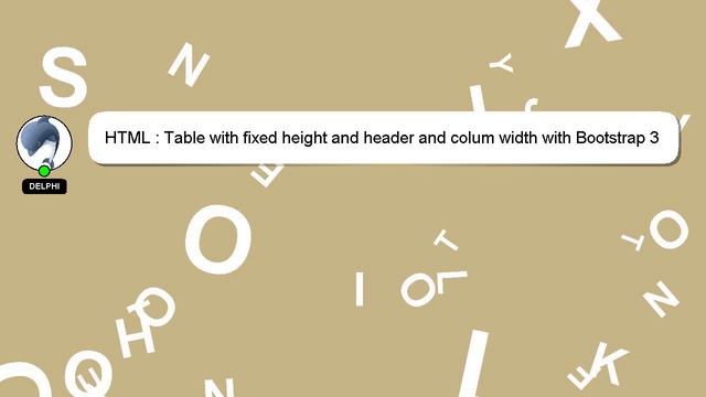 HTML : Table with fixed height and header and colum width with Bootstrap 3 смотреть онлайн