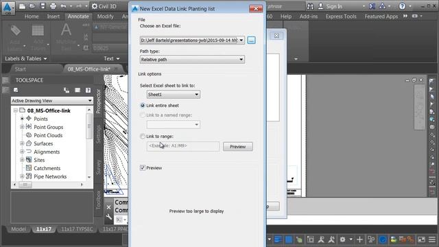 Linking MS Word & Excel files to Civil 3D drawings смотреть онлайн