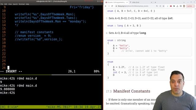 [Dlang Episode 42] D Language - enums - another immutable (named) type смотреть онлайн
