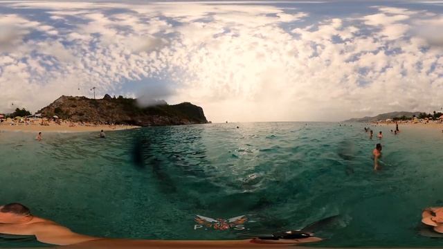 Пляж Клеопатры. Kleopatra beach. The most beautiful beach. Alanya. Turkiye. 360 degrees video смотреть онлайн