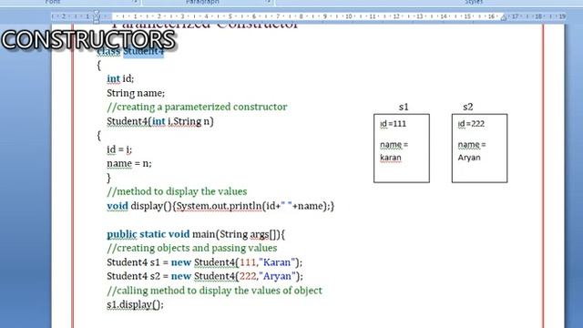 CORE JAVA PROGRAMMING TUTORIAL - PART 1 - Session 6.2 - Java Constructors смотреть онлайн