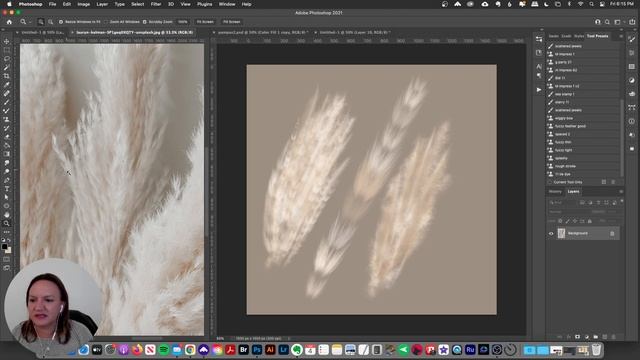 Illustrating Pampas Grass in Photoshop & Boho Wedding Design | Photoshop Brush Sneak Peek смотреть онлайн