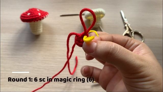 Crochet Mushroom step by step tutorial/ Mushroom amigurumi/ Your first crochet keychain смотреть онлайн