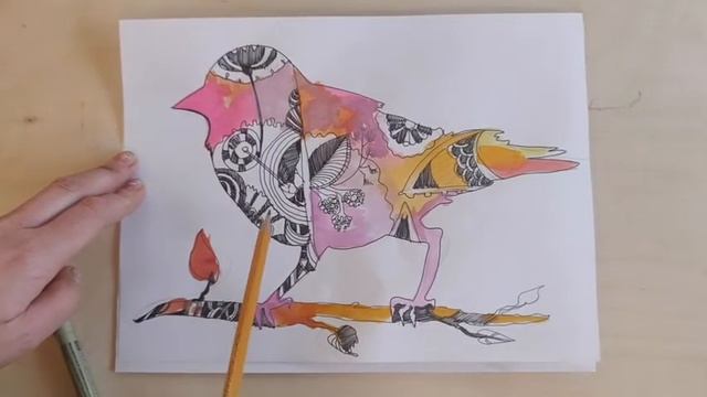 Урок 2. Часть 3. Стилизация. Птичка певчая. смотреть онлайн