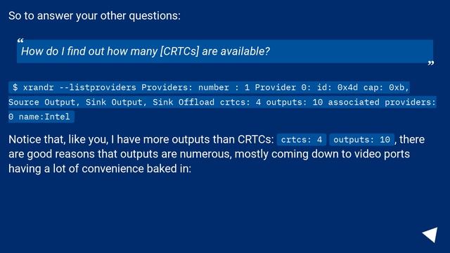 What is crtc and how many outputs can I enable using xrandr? смотреть онлайн