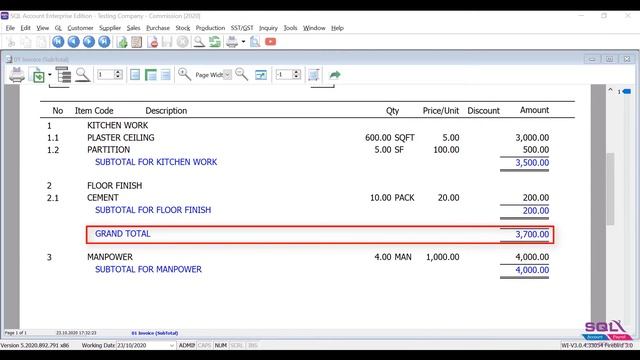 SQL Accounting Software - Report SubTotal смотреть онлайн