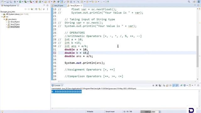 Ep#02 - Java Coding Bootcamp | Reading Inputs & Operators in Java | Java for beginners | DoCoNation смотреть онлайн