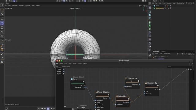 C4D Scene Nodes : Edge to line to object tree смотреть онлайн