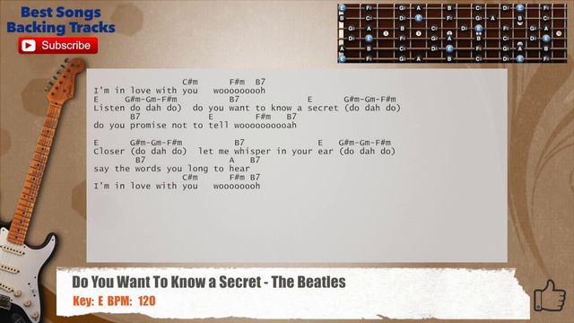  Do You Want To Know a Secret - The Beatles Guitar Backing Track with chords and lyrics