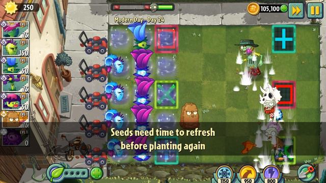 Plants vs Zombies 2 - Modern Day Day 24 [Plants Lvl 1 & No Premium] смотреть онлайн