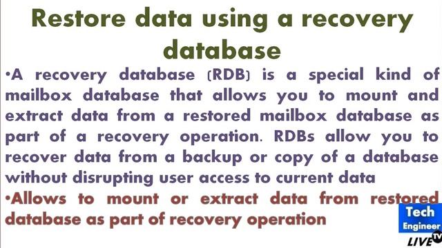 Concept of Backup and RDB (Recovery Database) in Exchange Server 2010 смотреть онлайн