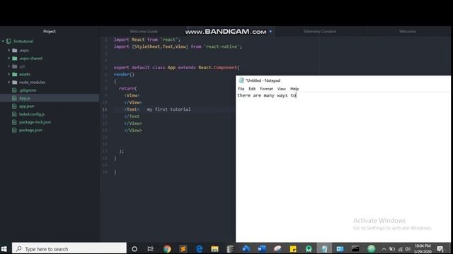 React Native easy tutorials for beginners expo part1 + install expo,nodejs and atom. смотреть онлайн