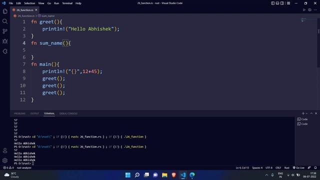 Function In Rust | Rust Complete Tutorial In Hindi #29 смотреть онлайн