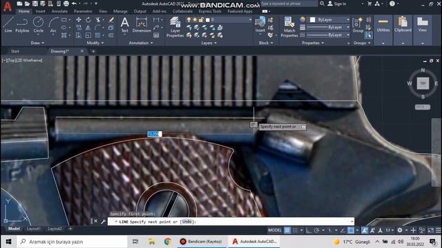AutoCAD drawing | DRAWING COLT 1911 WITH AUTOCAD смотреть онлайн