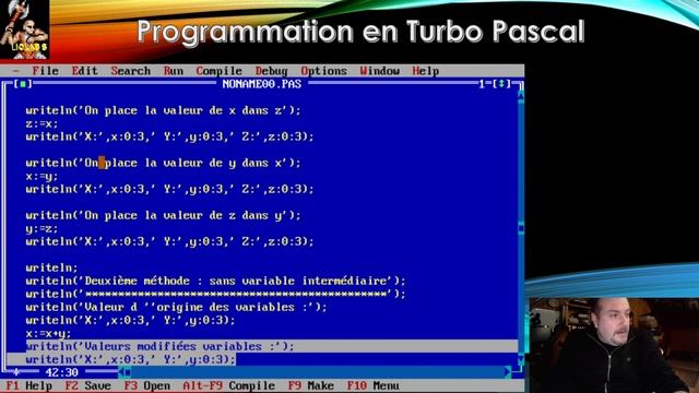 Turbo Pascal - Echange du contenu de 2 variables смотреть онлайн